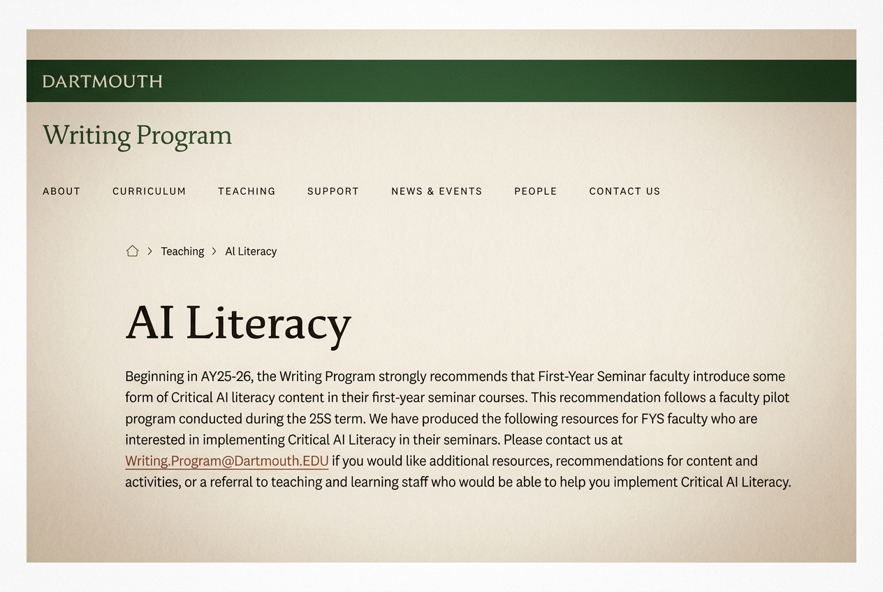 Dartmouth AI Literacy Curriculum